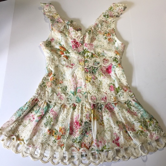 Just Me white floral ruffle lace dress M - Picture 9 of 14